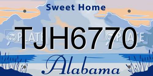 TJH6770 Alabama License Plate
