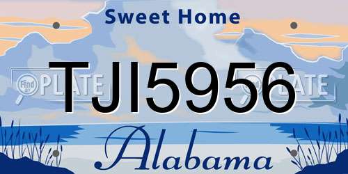TJI5956 Alabama License Plate