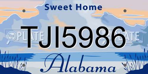 TJI5986 Alabama License Plate