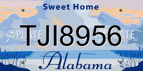 TJI8956 Alabama License Plate