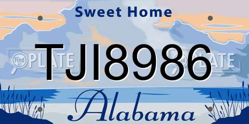 TJI8986 Alabama License Plate