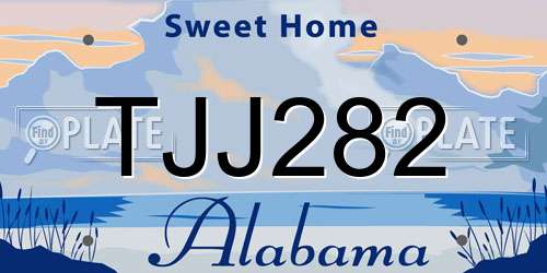 TJJ282 Alabama License Plate
