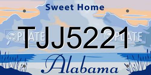 TJJ5221 Alabama License Plate