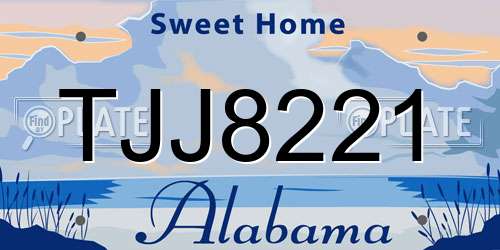 TJJ8221 Alabama License Plate