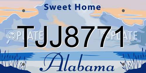 TJJ8771 Alabama License Plate