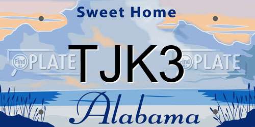 TJK3 Alabama License Plate