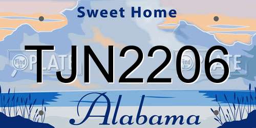 TJN2206 Alabama License Plate