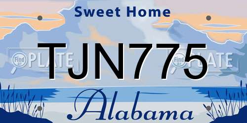 TJN775 Alabama License Plate