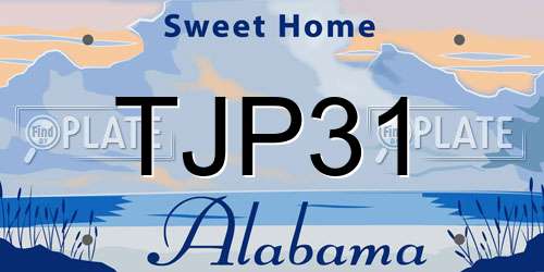 TJP31 Alabama License Plate