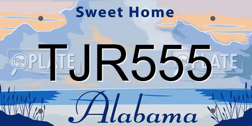 TJR555 Alabama License Plate