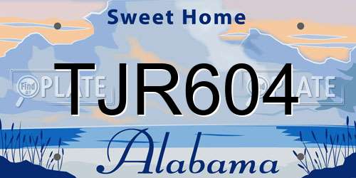 TJR604 Alabama License Plate