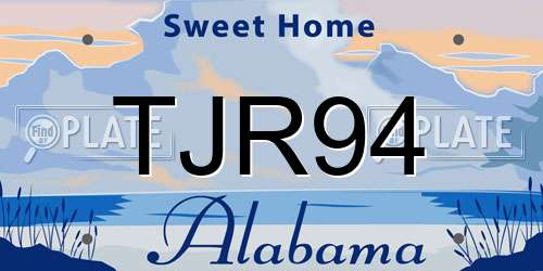 TJR94 Alabama License Plate