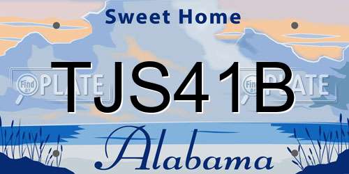 TJS41B Alabama License Plate