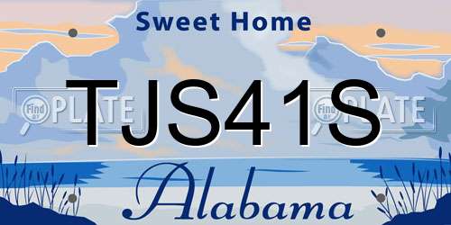 TJS41S Alabama License Plate
