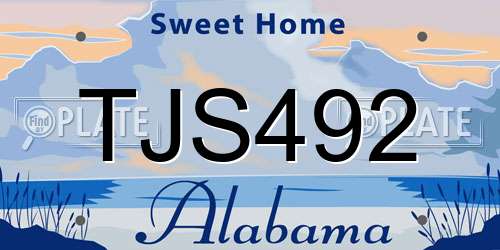 TJS492 Alabama License Plate