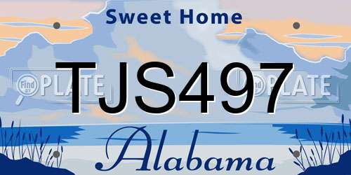 TJS497 Alabama License Plate