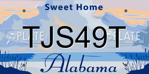 TJS49T Alabama License Plate