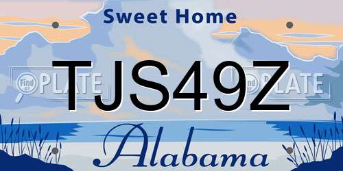 TJS49Z Alabama License Plate
