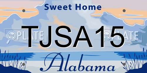 TJSA15 Alabama License Plate