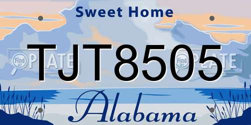 TJT8505 Alabama License Plate
