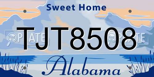 TJT8508 Alabama License Plate