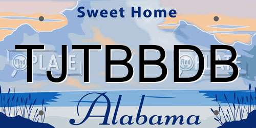 TJTBBDB Alabama License Plate