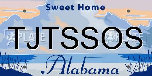 TJTSSOS Alabama License Plate