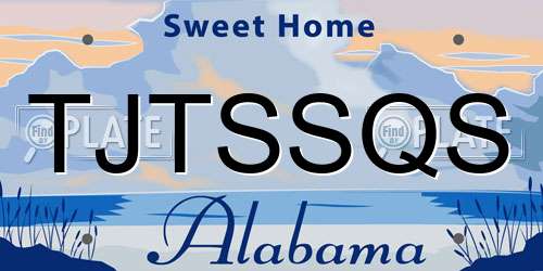 TJTSSQS Alabama License Plate