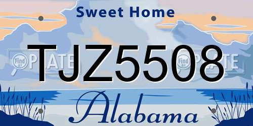 TJZ5508 Alabama License Plate