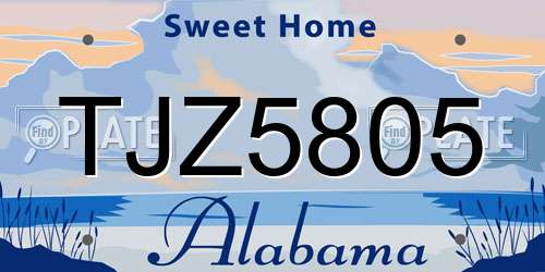 TJZ5805 Alabama License Plate