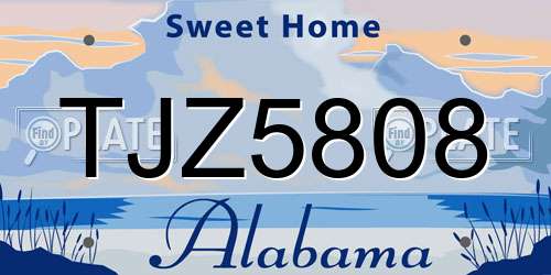 TJZ5808 Alabama License Plate