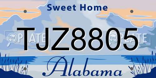 TJZ8805 Alabama License Plate