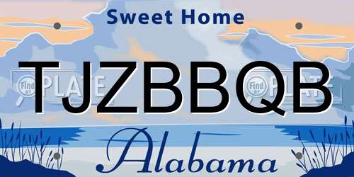 TJZBBQB Alabama License Plate