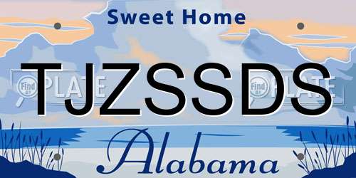 TJZSSDS Alabama License Plate