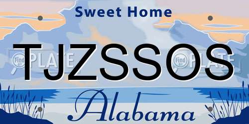 TJZSSOS Alabama License Plate