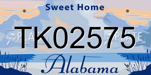 TK02575 Alabama License Plate