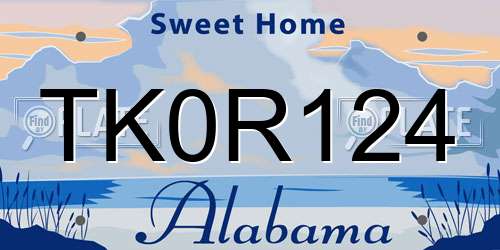 TK0R124 Alabama License Plate