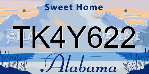 TK4Y622 Alabama License Plate