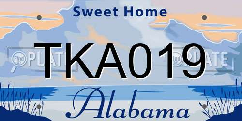 TKA019 Alabama License Plate