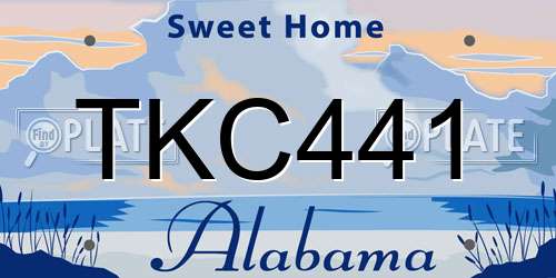 TKC441 Alabama License Plate
