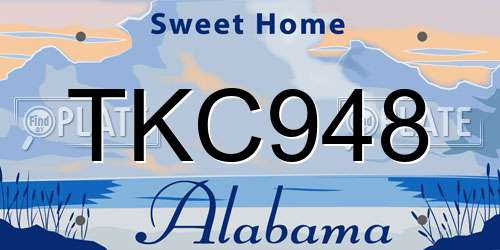 TKC948 Alabama License Plate