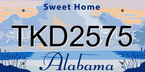TKD2575 Alabama License Plate