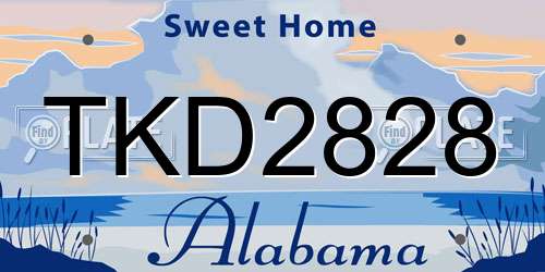 TKD2828 Alabama License Plate