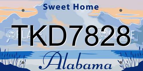 TKD7828 Alabama License Plate