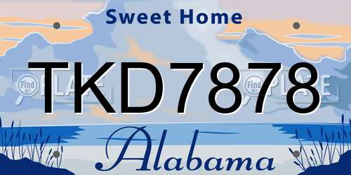 TKD7878 Alabama License Plate