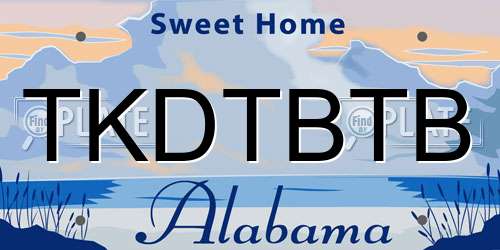 TKDTBTB Alabama License Plate