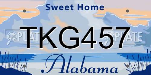 TKG457 Alabama License Plate