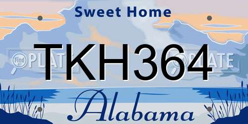 TKH364 Alabama License Plate