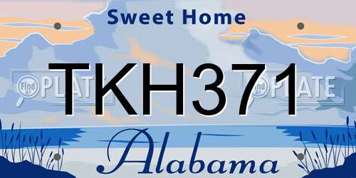 TKH371 Alabama License Plate