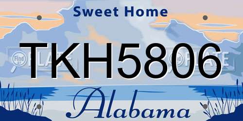 TKH5806 Alabama License Plate